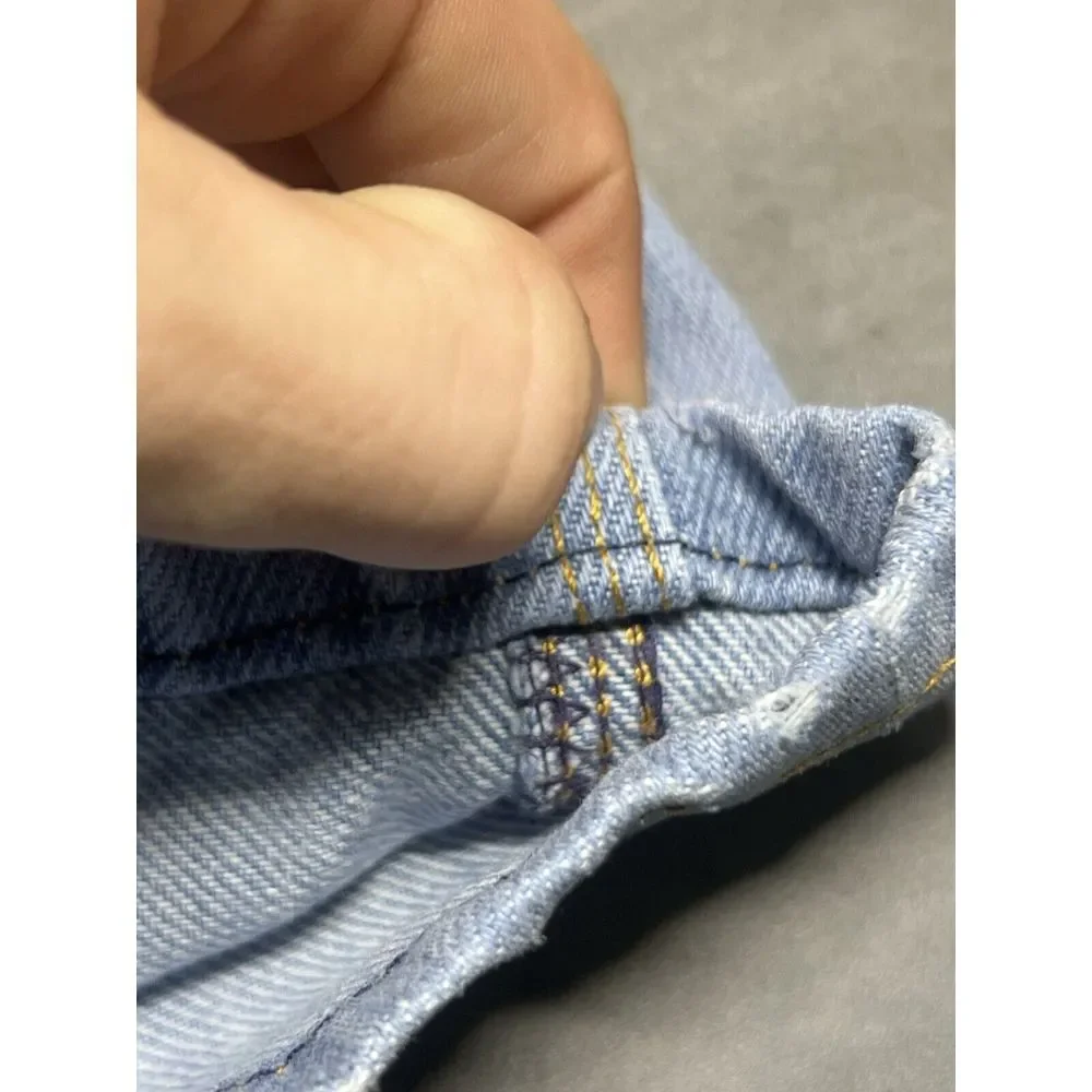 True Vintage Buddys‎ Jean Men 32x30 Blue Denim Light Wash Faded Tripe Stitch